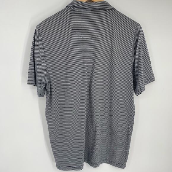 Toad&Co Polo Men’s Medium Gray & Black Striped Outdoor Active NormCore - Picture 2 of 7